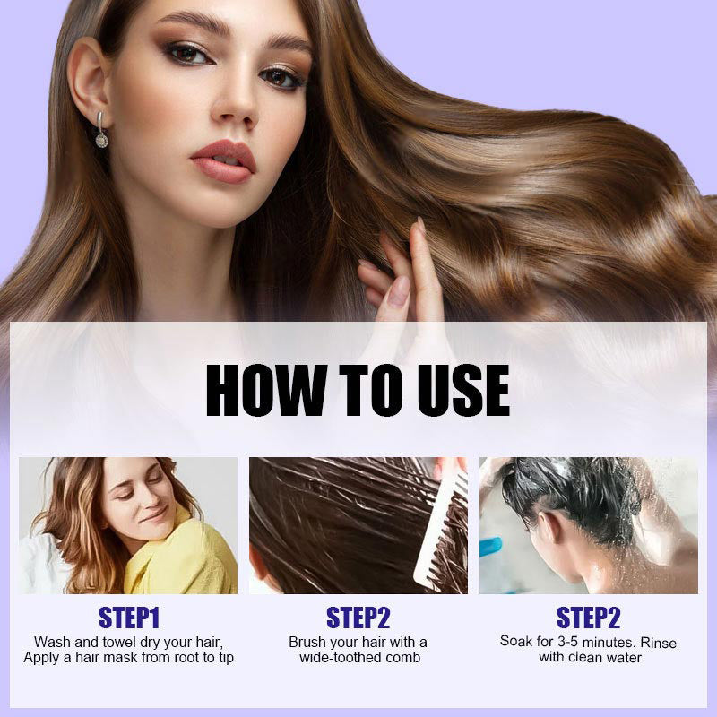 ✨Offerta limitata: acquista 3 e ricevi 2 in omaggio✨🧴💛 Maschera per capelli Keratynowa Fioletowa&Lascia che i tuoi capelli fluttuino al vento