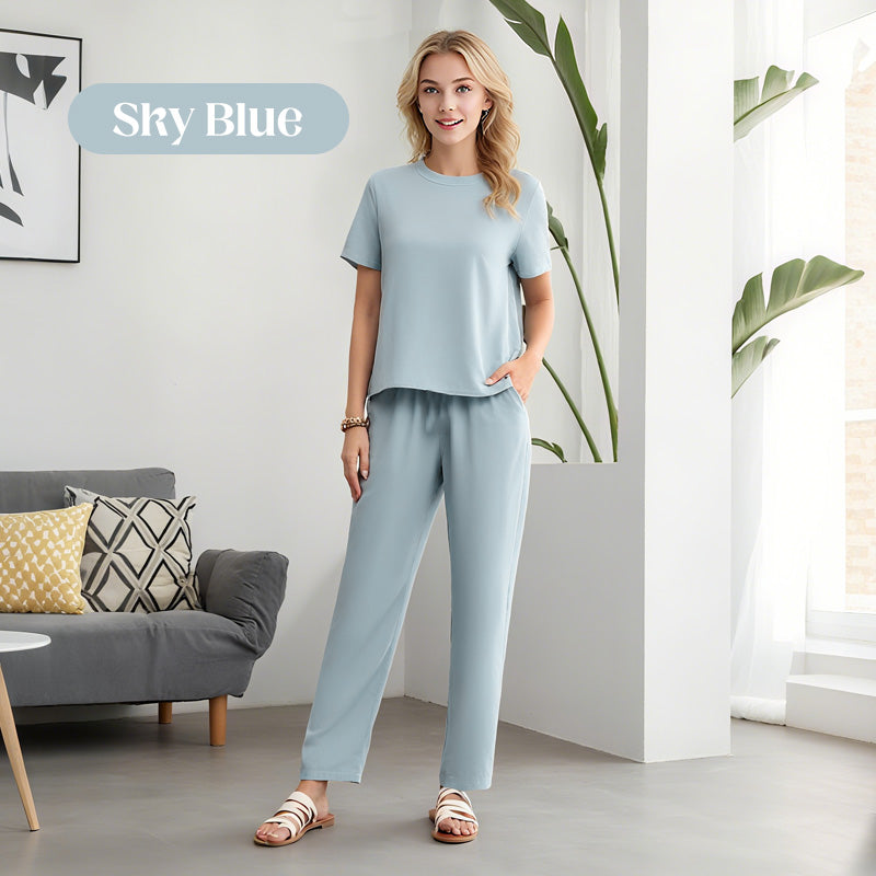🌸Nuovo arrivo 50% di sconto💖 Set top e pantaloni casual morbidi da donna