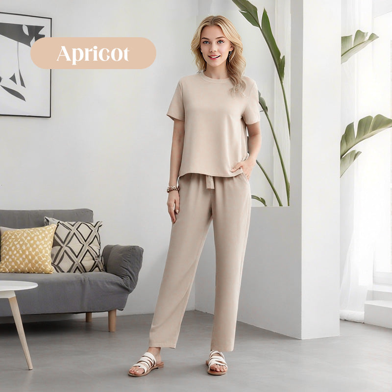 🌸Nuovo arrivo 50% di sconto💖 Set top e pantaloni casual morbidi da donna