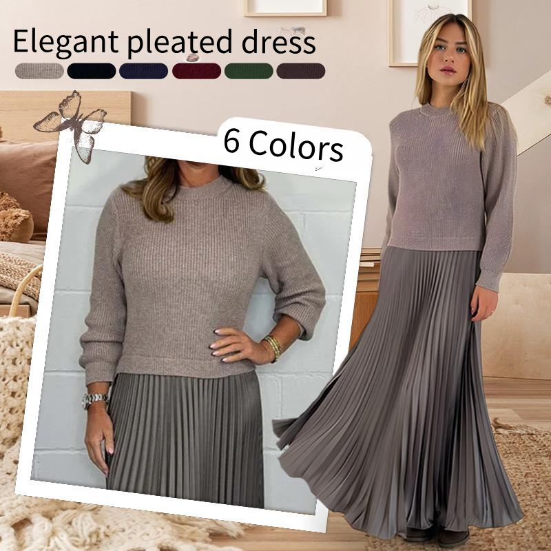 💕Sconto del 50% per un periodo limitato💕Maglione a maniche lunghe da donna e abito con gonna a pieghe