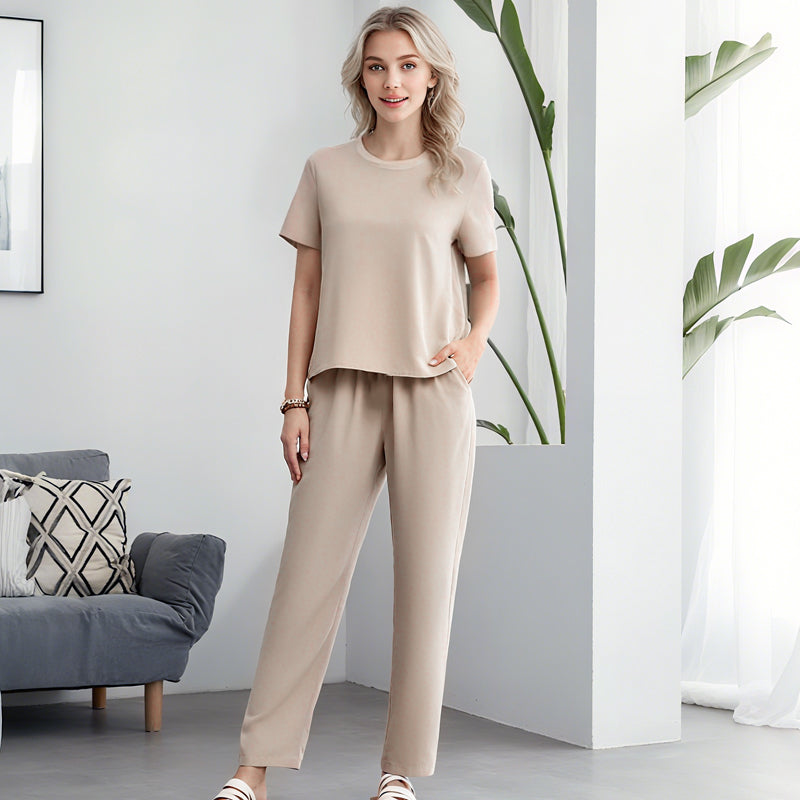🌸Nuovo arrivo 50% di sconto💖 Set top e pantaloni casual morbidi da donna