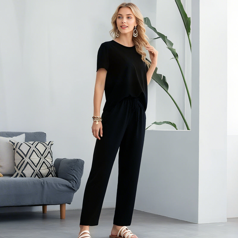 🌸Nuovo arrivo 50% di sconto💖 Set top e pantaloni casual morbidi da donna