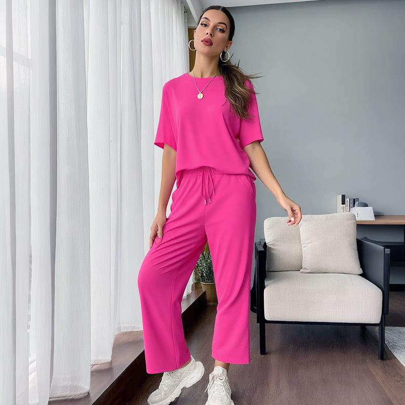 🌸Nuovo arrivo 50% di sconto💖 Set top e pantaloni casual morbidi da donna