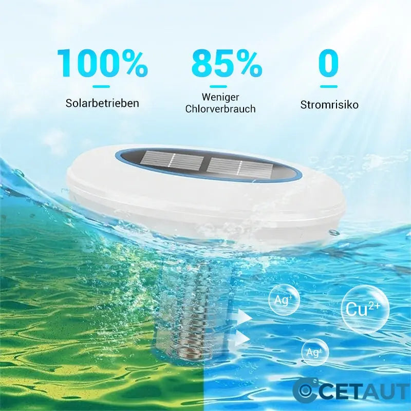 🌞Piscina cristallina – senza prodotti chimici, con energia solare! IONIZZATORE GALLEGGIANTE PER PISCINE ALIMENTATO A ENERGIA SOLARE