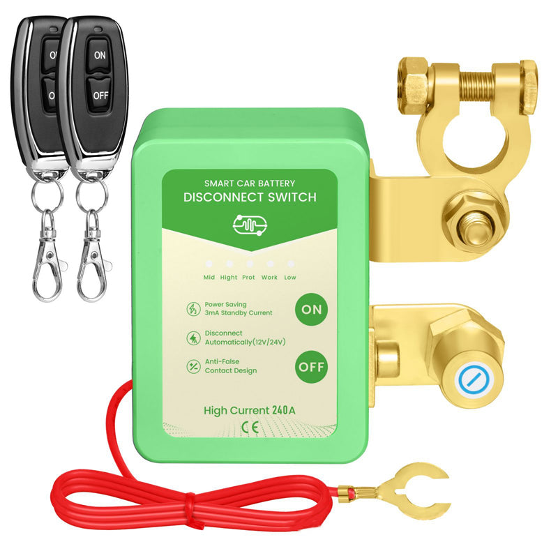 Interruttore di scollegamento batteria auto 12V/24V con telecomando