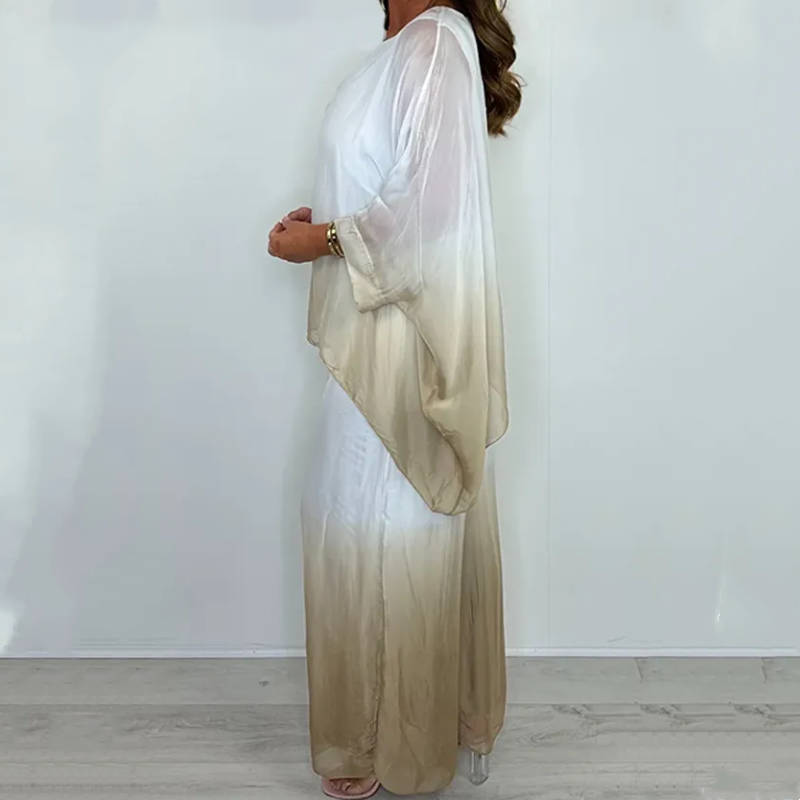 Lockeres, fließendes Oberteil und Hose im Dip-Dye-Mix-Look