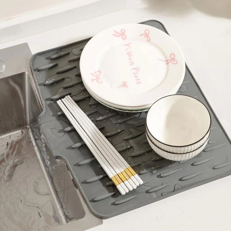 💥 Salva piano di lavoro in silicone no-spill - Tappetino termoresistente e antiscivolo per asciugare senza sgocciolare💥
