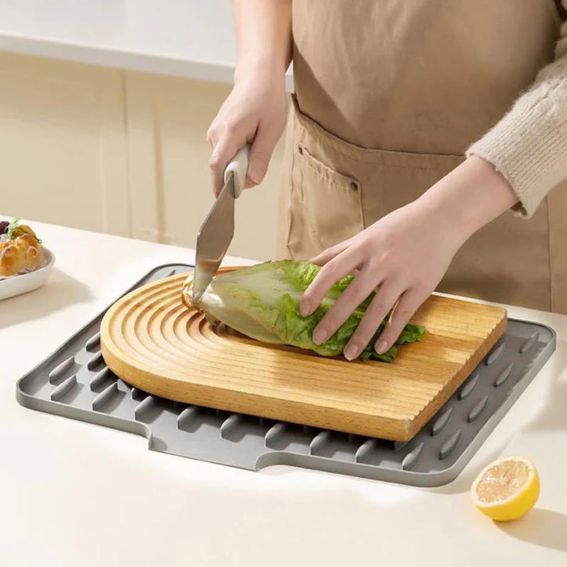 💥 Salva piano di lavoro in silicone no-spill - Tappetino termoresistente e antiscivolo per asciugare senza sgocciolare💥