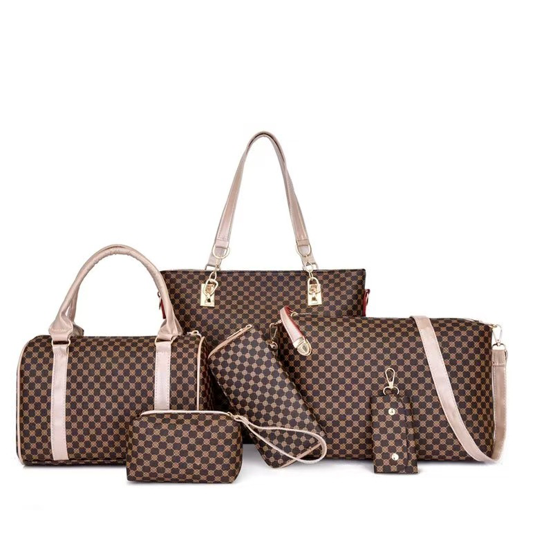 📢📢50% DE DESCONTO!! ⏰ Conjunto elegante de bolsas 6 em 1 para mamãe e bebê – Estampadas, versáteis: para usar no ombro, transversalmente e como bolsa de mão, para o dia a dia 🌿