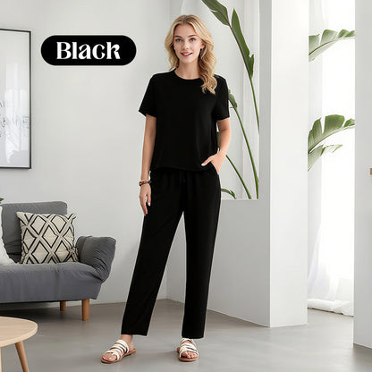 🌸Nuovo arrivo 50% di sconto💖 Set top e pantaloni casual morbidi da donna