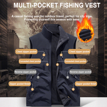 ⏰Promoção por tempo limitado: 49% de desconto🔥🧥Jaqueta sem mangas oversized masculina com bolsos