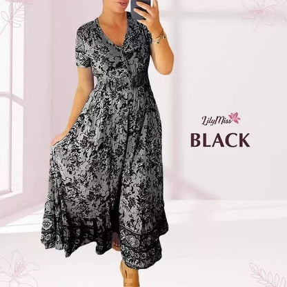 📢📢50% DE DESCONTO!!⏰Vestido com estampa floral e decote em V