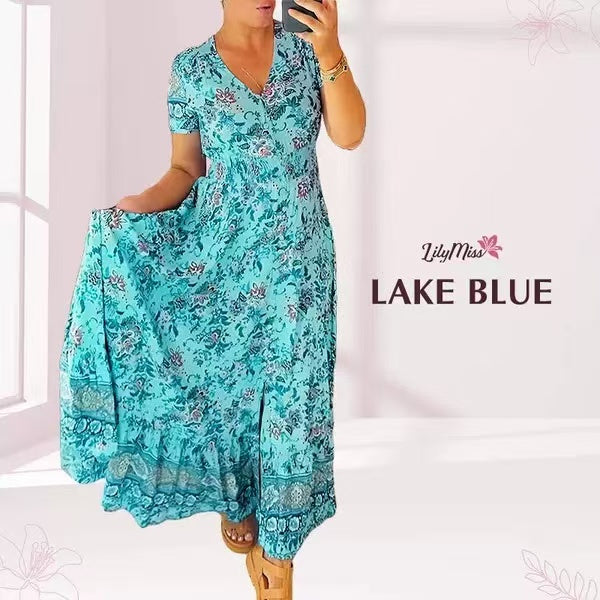 📢📢50% DE DESCONTO!!⏰Vestido com estampa floral e decote em V