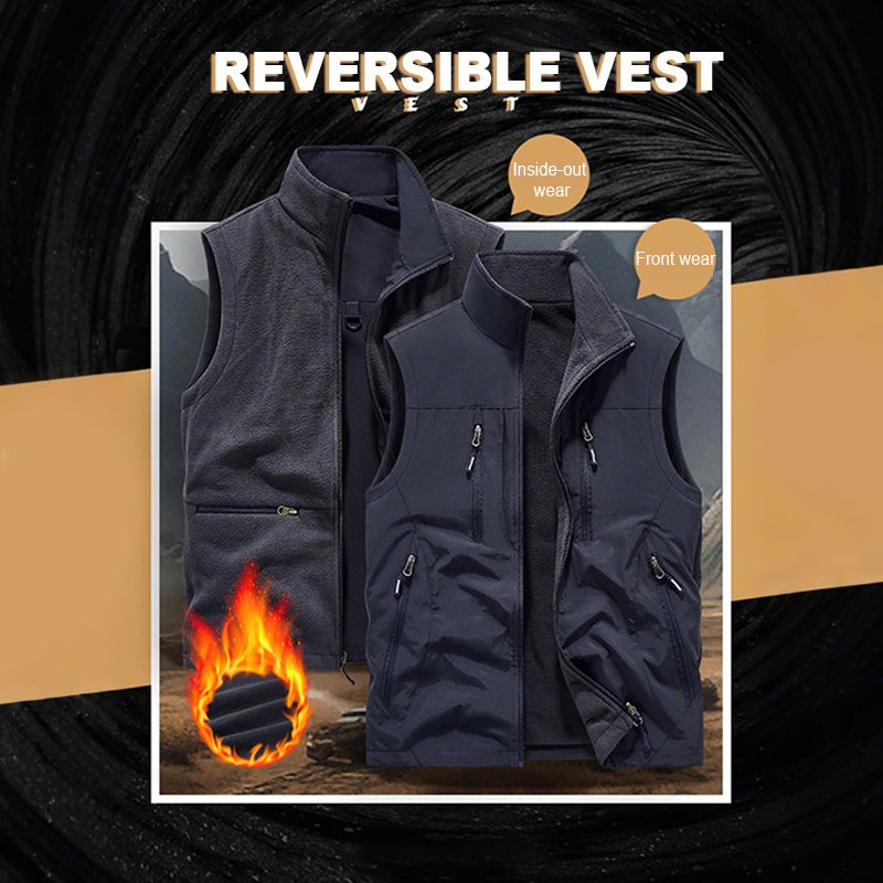 ⏰Promoção por tempo limitado: 49% de desconto🔥🧥Jaqueta sem mangas oversized masculina com bolsos