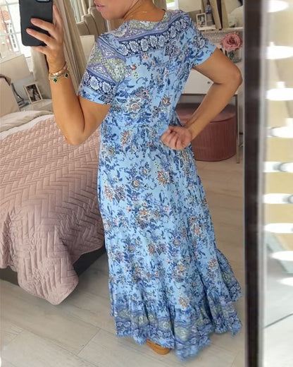 📢📢50% DE DESCONTO!!⏰Vestido com estampa floral e decote em V