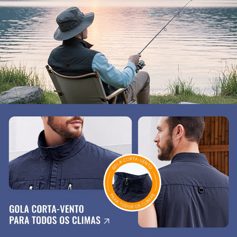 ⏰Promoção por tempo limitado: 49% de desconto🔥🧥Jaqueta sem mangas oversized masculina com bolsos
