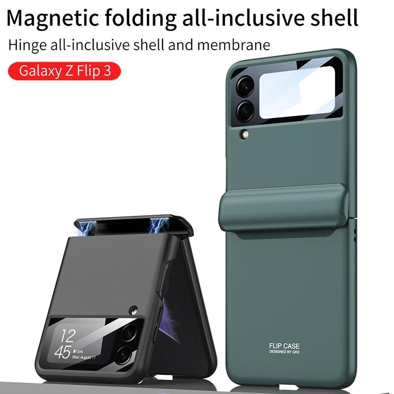 Magnetische All-inclusive Schokbestendige Kunststof Hard Omslag voor Samsung Galaxy Z Flip4 Flip3 5G-1