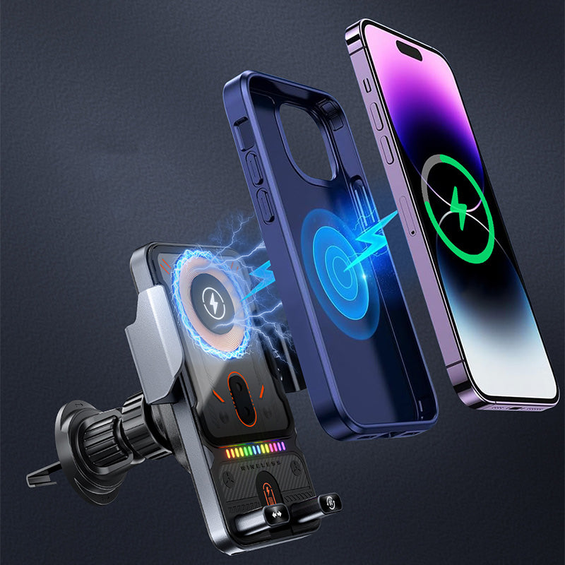 🔥SALDI CALDI 50% DI SCONTO🎁⚡Più di 50.000 venduti! 📱Supporto auto 2-in-1 ruotabile per telefoni cellulari e caricatore wireless⚡