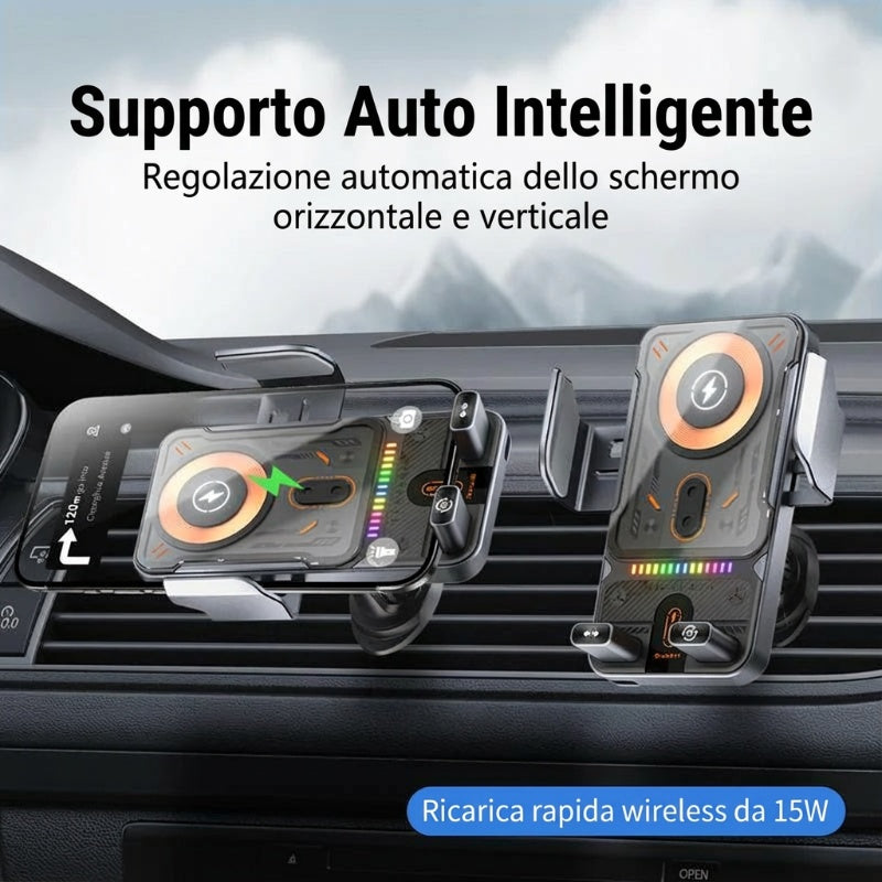 🔥SALDI CALDI 50% DI SCONTO🎁⚡Più di 50.000 venduti! 📱Supporto auto 2-in-1 ruotabile per telefoni cellulari e caricatore wireless⚡