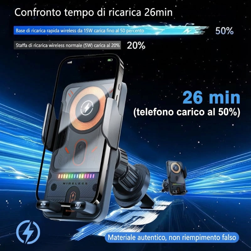 🔥SALDI CALDI 50% DI SCONTO🎁⚡Più di 50.000 venduti! 📱Supporto auto 2-in-1 ruotabile per telefoni cellulari e caricatore wireless⚡