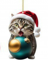 🎄10 pezzi 😻  Decorazioni natalizie per l'albero a forma di gatto. Decorazioni natalizie da appendere a forma di gatto.