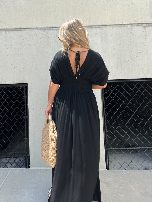 🔥Siste dag for 40% rabatt🔥CUT V-NECK SINGLE MAXI LONG DRESS