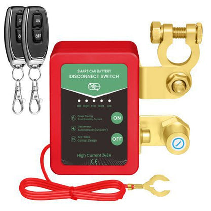 Interruttore di scollegamento batteria auto 12V/24V con telecomando