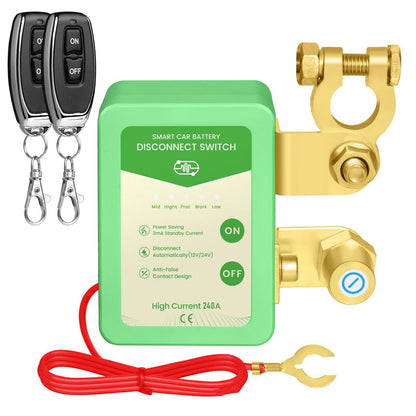 Interruttore di scollegamento batteria auto 12V/24V con telecomando