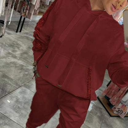🔥Vendita calda 2025🔥 Set da 2 pezzi, top e pantaloni con cappuccio con coulisse da donna (spedizione gratuita)