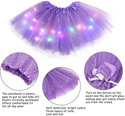 👑✨ Saia Tutu de Princesa com LED – Faça sua menina brilhar como uma verdadeira fada nas festas