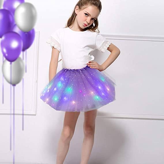 👑✨ Saia Tutu de Princesa com LED – Faça sua menina brilhar como uma verdadeira fada nas festas