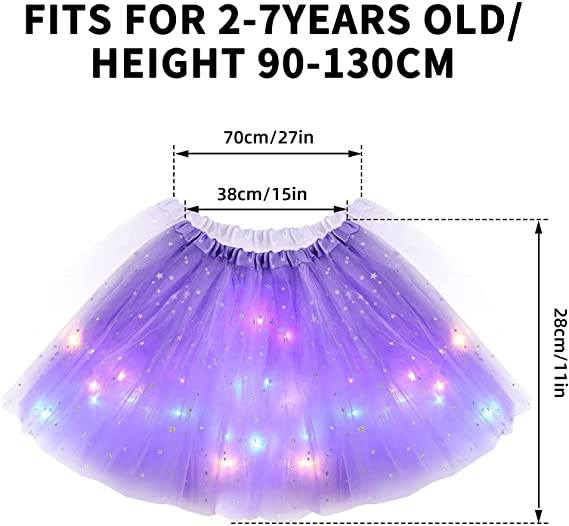 👑✨ Saia Tutu de Princesa com LED – Faça sua menina brilhar como uma verdadeira fada nas festas