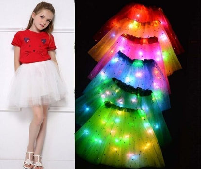 👑✨ Saia Tutu de Princesa com LED – Faça sua menina brilhar como uma verdadeira fada nas festas
