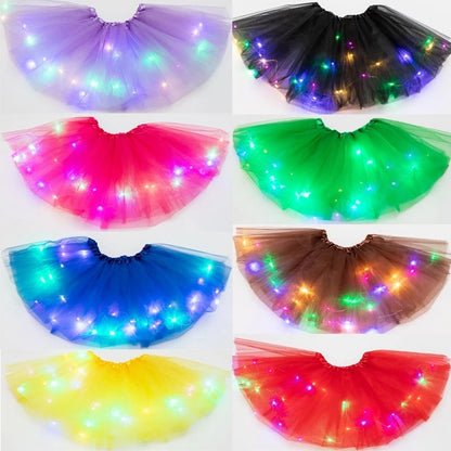 👑✨ Saia Tutu de Princesa com LED – Faça sua menina brilhar como uma verdadeira fada nas festas