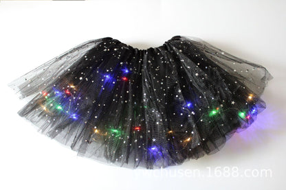 👑✨ Saia Tutu de Princesa com LED – Faça sua menina brilhar como uma verdadeira fada nas festas