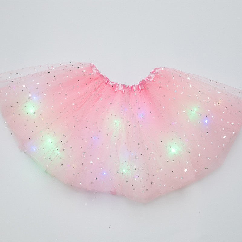 👑✨ Saia Tutu de Princesa com LED – Faça sua menina brilhar como uma verdadeira fada nas festas