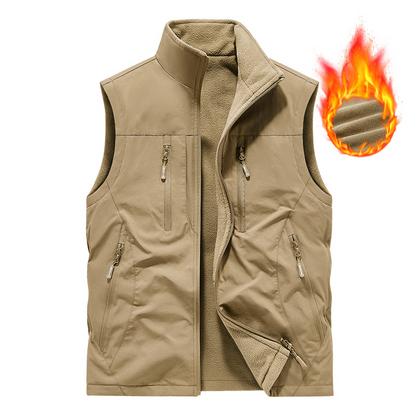 ⏰Promoção por tempo limitado: 49% de desconto🔥🧥Jaqueta sem mangas oversized masculina com bolsos