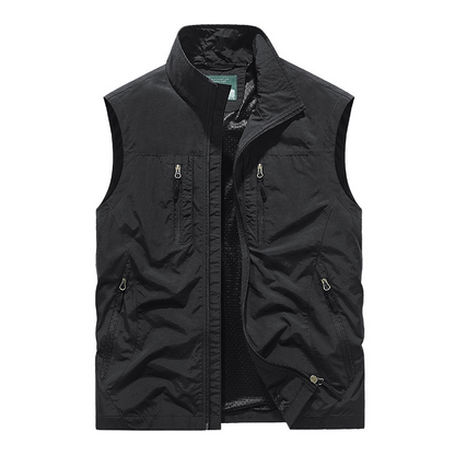 ⏰Promoção por tempo limitado: 49% de desconto🔥🧥Jaqueta sem mangas oversized masculina com bolsos