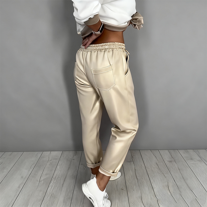 🎁 50% DI SCONTO😍👠 Completo casual da donna con top con scollo a V e pantaloni a vita alta