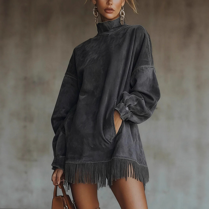 【S-3XL】💖Abito con maniche lunghe e frange