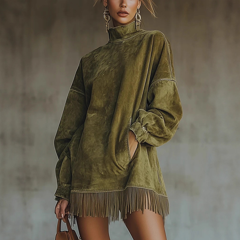 【S-3XL】💖Abito con maniche lunghe e frange