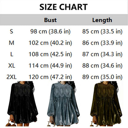 📢📢Sconto del 50%! Abito tunica vintage con pizzo – Silhouette A-line, maniche a sbuffo ed eleganza senza tempo 💚✨