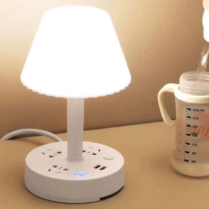 📢📢50% di sconto! ✨ Idea regalo invernale: lampada da tavolo con doppia presa (USB + rete elettrica) - Comfort e sicurezza