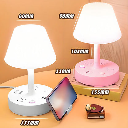 📢📢50% di sconto! ✨ Idea regalo invernale: lampada da tavolo con doppia presa (USB + rete elettrica) - Comfort e sicurezza