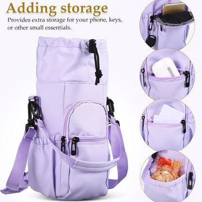 Borsa porta bottiglia d'acqua con tasche per il telefono