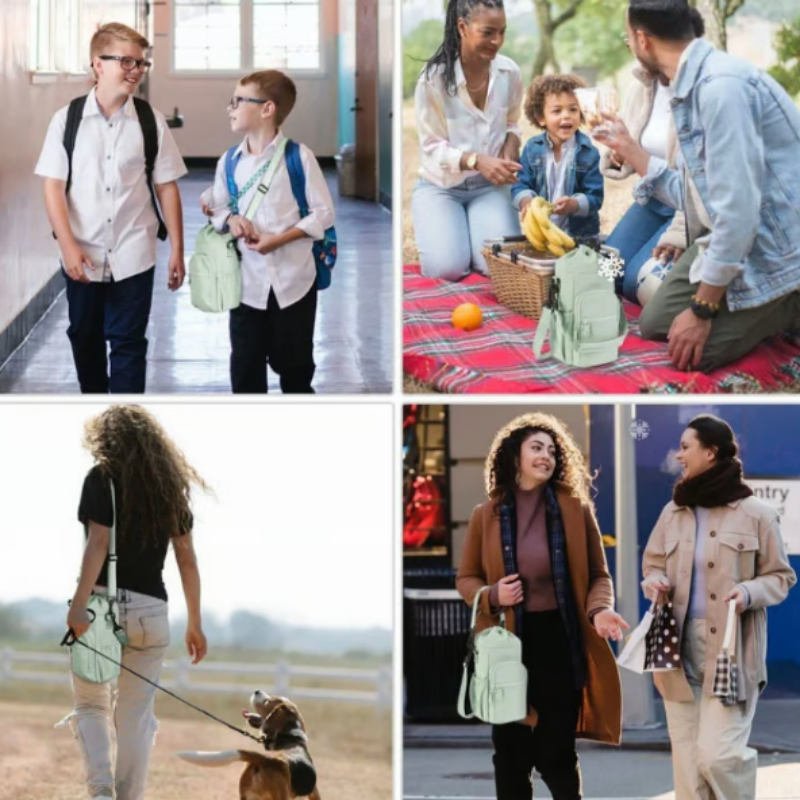 Borsa porta bottiglia d'acqua con tasche per il telefono