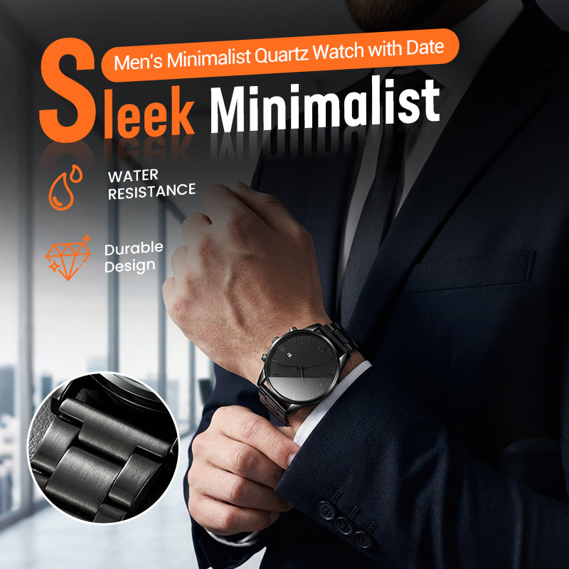 🎉💰 Sconto del 50% ⚡ Orologio al quarzo minimalista da uomo con datario – Acciaio inossidabile completamente nero, quadrante romano e precisione orologiera! ⌚🖤