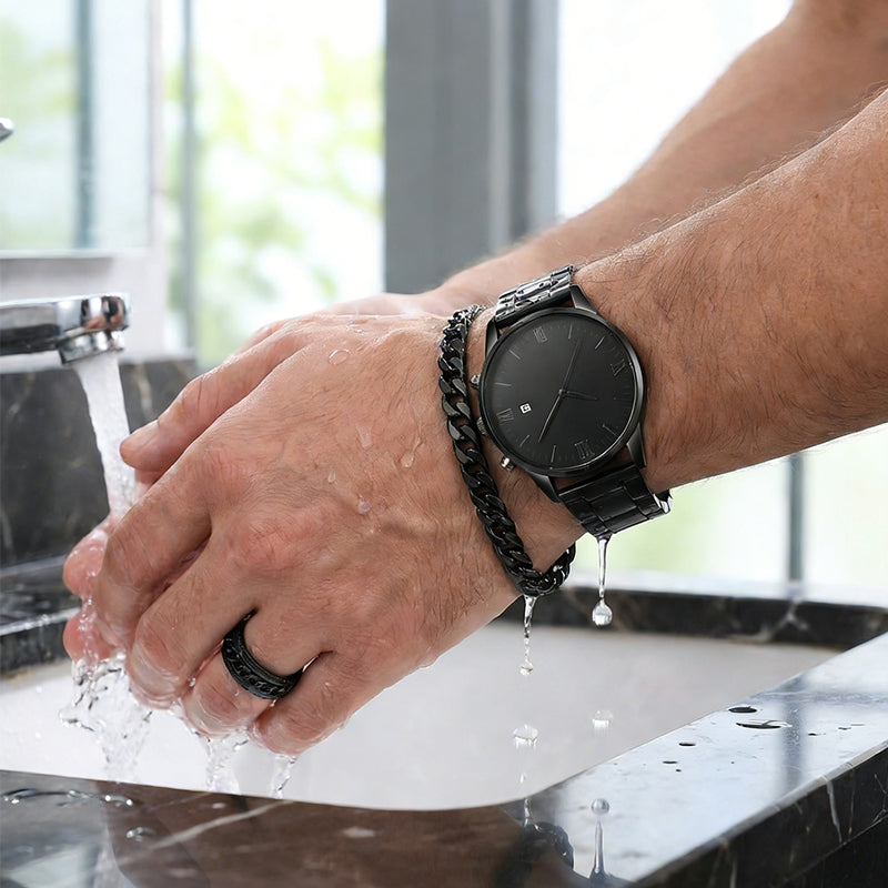 🎉💰 Sconto del 50% ⚡ Orologio al quarzo minimalista da uomo con datario – Acciaio inossidabile completamente nero, quadrante romano e precisione orologiera! ⌚🖤