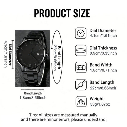 🎉💰 Sconto del 50% ⚡ Orologio al quarzo minimalista da uomo con datario – Acciaio inossidabile completamente nero, quadrante romano e precisione orologiera! ⌚🖤