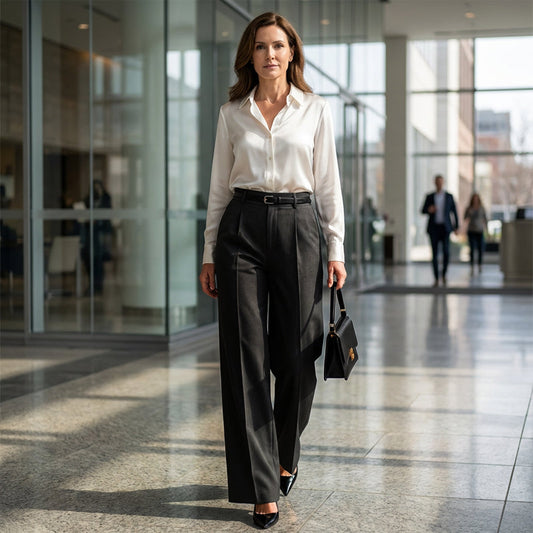⏳Sconto del 50% per un periodo limitato⏰Pantaloni larghi da donna con cintura🎗️👖